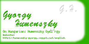 gyorgy humenszky business card